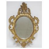 1021	FRENCH GILT WOOD HANGING MIRROR, APPROXIMATELY 19 IN HIGH X 12 IN WIDE