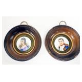 1029	FRAMED HAND PAINTED IMAGES OF NAPOLEON & JOSEPHINE, EACH APPROXIMATELY 4 1/4 IN OVERALL
