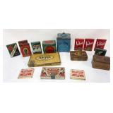 1049	GROUP OF ASSORTED ANTIQUE TOBACCO ASVERTISING TINS INCLDUING LUCKY STRIKE, EDGEWORTH, VELVET, P