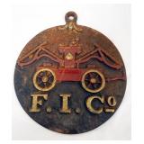 1052	CAST IRON FIRE MARKER, APPROXIMATELY 13 IN X 12 IN