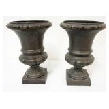 1053	CAST IRON MINIATURE URNS, EACH APPROXIMATELY 6 1/2 IN X 10 IN HIGH