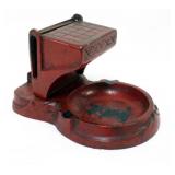 1055	UNUSUAL CAST IRON ASHTRAY CIGARETTE DISPENSER W/SCOTTIE DOG IMAGE IN CENTER OF ASHTRAY, APPROXI