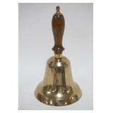 1062	ANTIQUE BRASS SCHOOL BELL, APPROXIMATELY 10 1/2 IN HIGH