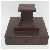1068	ANTIQUE WOOD BALLOT BOX, APPROXIMATELY 12 IN SQUARE X 8 1/2 IN HIGH