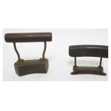 1080	ANTIQUE HAT MAKERS IRON & BRIM CUTTING TOOL, LARGEST APPROXIMATELY 4 IN X 2 IN X 5 IN HIGH