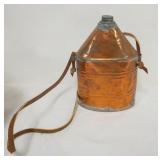 1122	ANTIQUE HAND SOLDERED COPPER CANTEEN, APPROXIMATELY 9 1/2 IN H