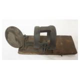 1128	ANTIQUE CAST IRON ASPARAGUS BUNCHER *CRANBELL BUNCHER PHILIA*, APPROXIMATELY 12 IN X 5 IN X 6 I