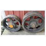 1158	2 WOOD PATTEN MAKER MOLDS, LARGEST APPROXINATELY 27 IN X 9 IN 