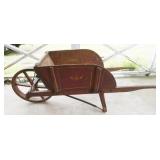 1160	PAINT DECORATED WHEEL BARROW, APPROXIMATELY 69 IN X 22 IN X 25 IN H