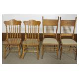 1182	2 PAIRS OF PRESSED BACK OAK CHAIRS