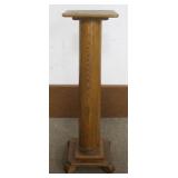 1184	OAK COLUMN PEDISTAL, APPROXIMATELY 12 IN X 12 IN X 42 IN H