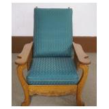 1189	OAK MORRIS CHAIR, APPROXIMATELY 31 IN X 31 IN X 38 IN H