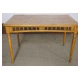 1194	CONTEMPORARY OAK TABLE WITH TURN SPINDLE SIDES, APPROXIMATELY 48 IN X 30 IN X 30 IN H