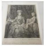 1232	ANTIQUE ENGRAVING OF CHARLOTTE OF MECKLENBURG, APPROXIMATELY 17 IN X 22 IN