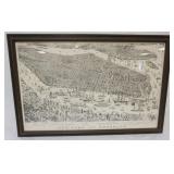 1233	FRAMED MAP OF NEW YORK & BROOKLYN BY CURRIER & IVES, AGE UNCERTAIN, APPROXIMATELY 43 IN X 29 IN