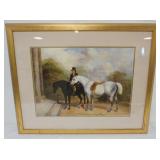 1235	FRAMED AND MATTED HUNT PRINT, APPROXIMATELY 33 IN X 28 IN OVERALL