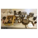 1239	GROUP OF ASSORTED KITCHEN AND RELATED ITEMS, INCLUDING GRISWOLD AND WAGNER WAFFLE MAKERS, STRAI