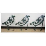 1244	3 WROUGHT IRON METAL ARCHITECTUAL PIECES EACH APPROXIMATELY 21 IN X 2 IN X 28 IN H