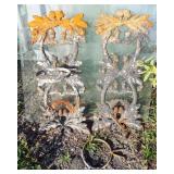 1245	PAIR OF CAST METAL ARCHITECTUAL PIECES WITH BRACKETS, 1 BRACKET OFF, APPROXIMATELY 12 IN X 10 I