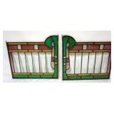 1247	2 STAIN GLASS WINDOW PANELS, EACH APPROXIMATELY 17 IN X 16 IN