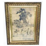 1107	FRAMED ASIAN PRINT, APPROXIMATELY 19 IN X 25 IN OVERALL