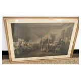 1108	LARGE FRAMED ENGRAVING OF THE SIGNING OF THE DECLARATION OF INDEPENDENCE, APPROXIMATELY 26 IN X