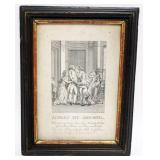 1110	FRAMED ENGRAVING OF LOUIS XVI FAIRWELL, APPROXIMATELY 7 IN X 9 IN