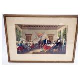 1113	JOHN TRUMBULL PRINT, SIGNING OF THE DECLARATION OF INDEPENDENCE, SOUVINER OF MONTICELLO HOME OF