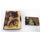 1121	VICTORIAN PHOTO ALBUM W/SOME PHOTOS & GUEST SIGNATURE BOOK, SPINE LOOSE ON ALBUM, LARGEST APPRO