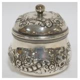 1149	REPOUSSE STERLING SILVER BOUND TRINKET BOX, 3.3 OZT
