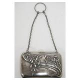 1190	ART NOUVEAU SILVER LADIES COIN PURSE, APPROXIMATELY 3 IN X 2 IN 