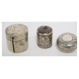 1194	STERLING SILVER COIN DISPENSER AND STAMP HOLDER, 1.5 OZT, TALLEST PIECE APPROXIMATELY 1 1/4 IN