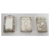 1208	GROUP OF 3 REPOUSSE STERLING MATCH SAFES, 3 OZT