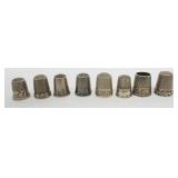 1215	8 STERLING THIMBLES, 1.2 OZT TOTAL WEIGHT