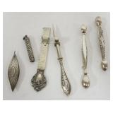 1223	ASSORTED STERLING SILVER SEWING ITEMS, 2.7 OZT TOTAL WEIGHT