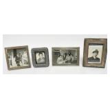 1232	GROUP OF 4 SILVER & STERLING SILVER FRAMES, LARGEST APPROXIMATELY 3 1/2 IN X 5 IN
