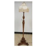 1242	OUTSTANDING ANTIQUE CARVED WALNUT FLOOR LAMP, APPROXIMATELY 68 IN H