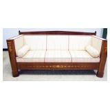 1249	BIEDERMEIER SOFA WITH INLAID NEOCLASSICAL  PANELED SIDES & TRIM, APPROXIMATELY 81 IN X 28 IN X 