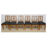 1256	SET OF 6 BIEDERMEIER INLAID CHAIRS WITH UPHOLSTERED SEATS, EACH APPROXIMATELY 18 IN X 17 IN X 3