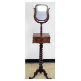 1260	BIEDERMEIER ADJUSTABLE SHAVING STAND WITH 1 DRAWER AND TURNED TWISTED COLUMN, APPROXIMATELY 14 