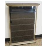 1261	NARROW NICKEL PLATED DISPLAY CABINET, W.H. GROVE, APPROXIMATELY 28 IN X 6 1/2 IN X 41 IN H