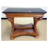 1263	BIEDERMERMEIER MARBLE TOP CONSOLE WITH 1 DRAWER AND MIRROR BACK, APPROXIMATELY 42 IN X 22 IN X 