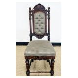 1266	VICTORIAN UPHOLSTERED CHIAR WITH TUFTED BACK, APPROXIMATELY 18 IN X 17 1/4 IN X 47 IN