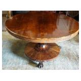1267	BIEDERMEIER LARGE TILT TOP TABLE WITH CARVED PAW FEET, APPROXIMATELY 51 IN X 28 IN H