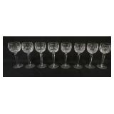 1001	WATERFORD CRYSTAL 8 WINES, EACH APPROXIMATELY 7 12 IN HIGH