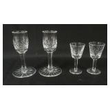 1004	WATERFORD CRYSTAL 4 CORDIALS, TALLEST APPROXIMATELY 5 IN HIGH