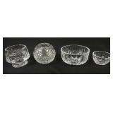 1007	WATERFORD CRYSTAL ASSORTED BOWLS INCLUDING A ROSE BOWL, LARGEST PIECE APPROXIMATELY 5 IN X 3 IN
