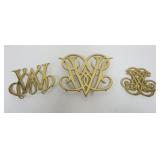 1014	COLONIAL WILLIAMSBURG VINTAGE BRASS TRIVETS, LARGEST APPROXIMATELY 9 IN X 10 1/2 IN