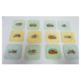 1019	12 EMPIRE ENGLAND SHELTON IVORY 5 1/2 IN PLATES /VARIOUS ENGLISH SCENES INCLUDING DICKENS, SHAK