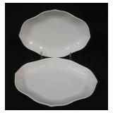 1028	ROYAL COPENHAGEN WHITE HALF LACE 2 OVAL SHALLOW BOWLS, EACH APPROXIMATELY 8 1/2 IN X 6 1/2 IN X